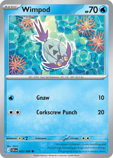 Wimpod – Common Reverse Holo – 025/086 – Chaos Rising