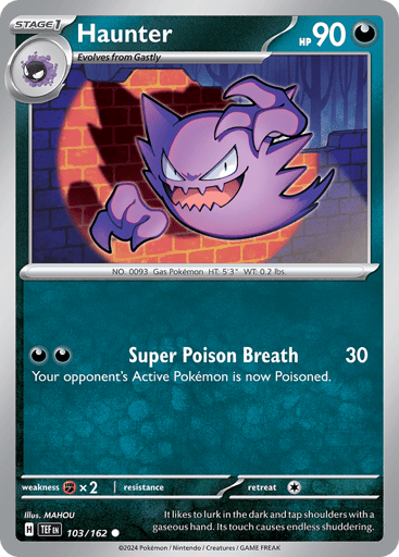 Haunter – Common Reverse Holo – 103/162 – Temporal Forces