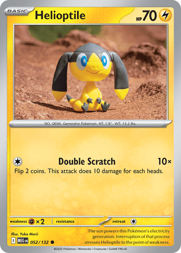 Helioptile – Common Reverse Holo – 052/132 – Mega Evolution
