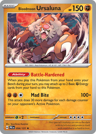 Bloodmoon Ursaluna – Rare Poké Ball Reverse Holo – 054/131 – Prismatic Evolutions