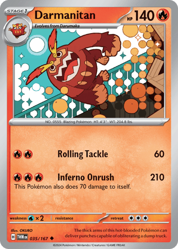 Darmanitan – Uncommon Reverse Holo – 035/167 – Twilight Masquerade