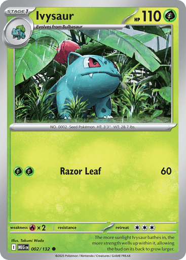 Ivysaur – Common Reverse Holo – 002/132 – Mega Evolution