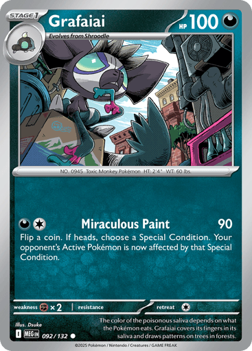 Grafaiai – Common Reverse Holo – 092/132 – Mega Evolution