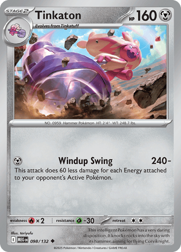 Tinkaton – Uncommon Reverse Holo – 098/132 – Mega Evolution