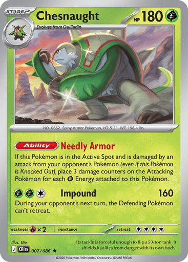 Chesnaught – Rare Holo – 007/086 – Chaos Rising