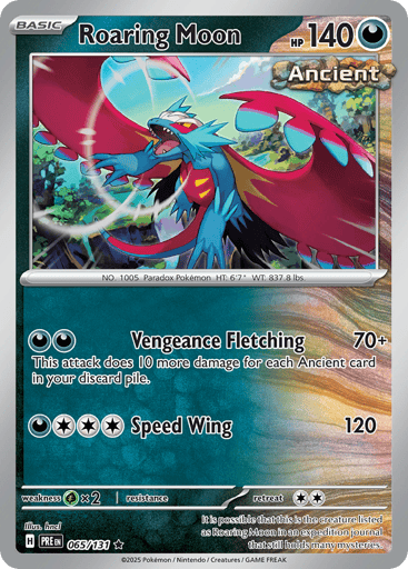 Roaring Moon – Rare Reverse Holo – 065/131 – Prismatic Evolutions