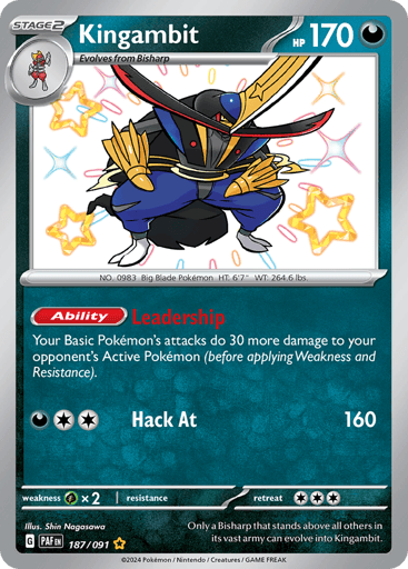 Kingambit – Shiny Rare – 187/091 – Paldean Fates