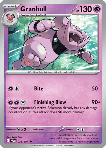 Granbull – Uncommon Reverse Holo – 038/094 – Phantasmal Flames