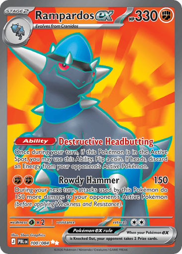 Rampardos ex – Ultra Rare – 100/084 – Pitch Black