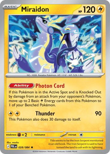 Miraidon – Rare Holo – 028/084 – Pitch Black