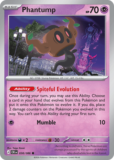 Phantump – Common Reverse Holo – 038/086 – Chaos Rising