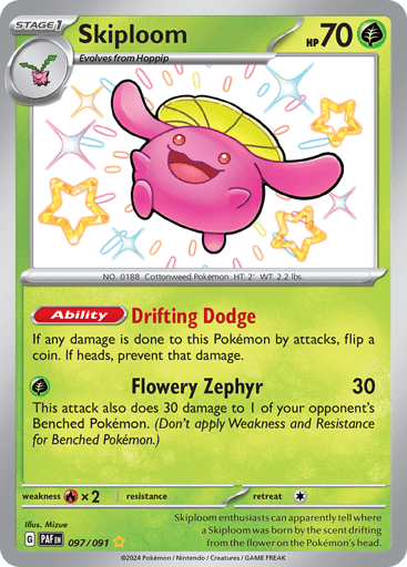 Skiploom – Shiny Rare – 097/091 – Paldean Fates