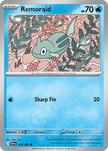 Remoraid – Common Reverse Holo – 016/086 – Chaos Rising