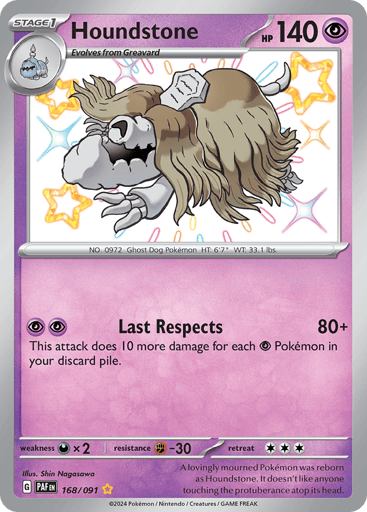 Houndstone – Shiny Rare – 168/091 – Paldean Fates