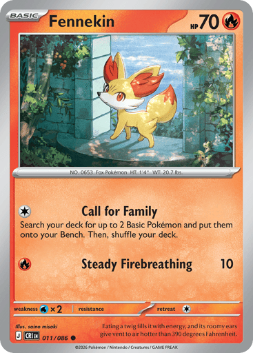 Fennekin – Common Reverse Holo – 011/086 – Chaos Rising