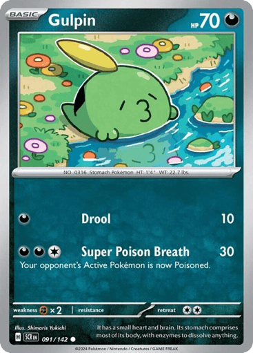 Gulpin – Common Reverse Holo – 091/142 – Stellar Crown