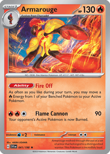 Armarouge – Rare Reverse Holo – 041/198 – Scarlet & Violet