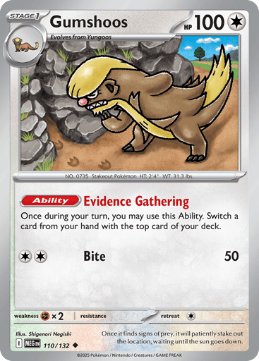 Gumshoos – Uncommon Reverse Holo – 110/132 – Mega Evolution
