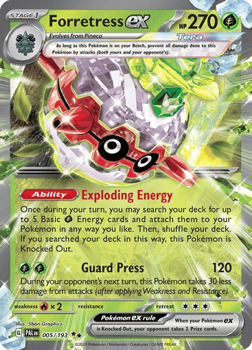 Forretress ex – Double Rare – 005/193 – Paldea Evolved