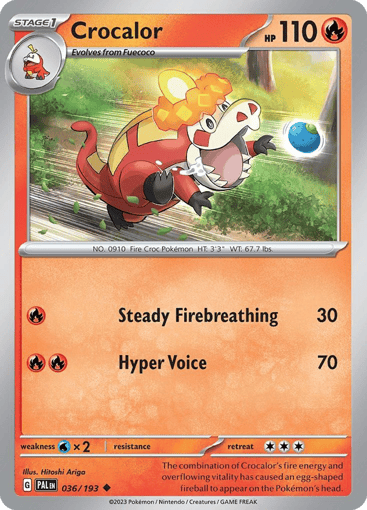 Crocalor – Uncommon – 036/193 – Paldea Evolved