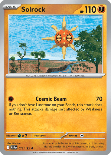 Solrock – Uncommon Reverse Holo – 075/132 – Mega Evolution