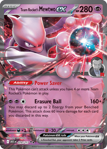 Team Rocket’s Mewtwo ex – Double Rare – 079/217 – Ascended Heroes
