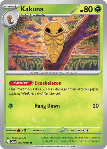 Kakuna – Common Reverse Holo – 002/086 – Chaos Rising