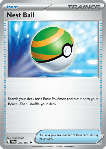 Nest Ball – Uncommon Reverse Holo – 084/091 – Paldean Fates