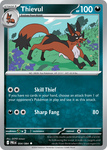 Thievul – Uncommon Reverse Holo – 054/084 – Pitch Black