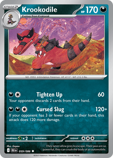 Krookodile – Uncommon Poké Ball Reverse Holo – 059/086 – Black Bolt