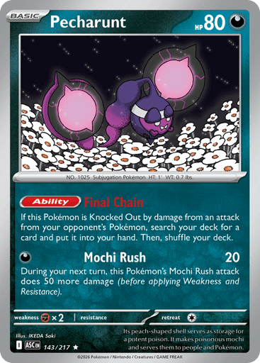 Pecharunt – Rare Holo – 143/217 – Ascended Heroes