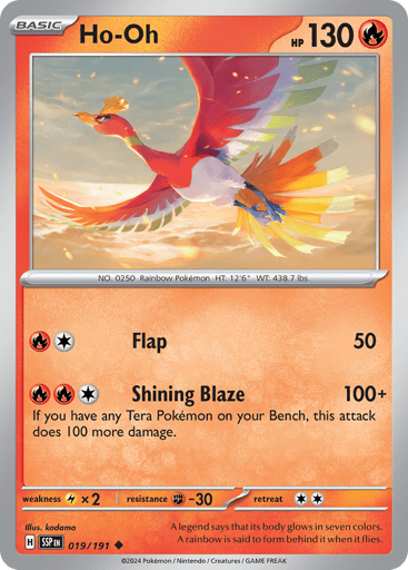 Ho-Oh – Uncommon Reverse Holo – 019/191 – Surging Sparks