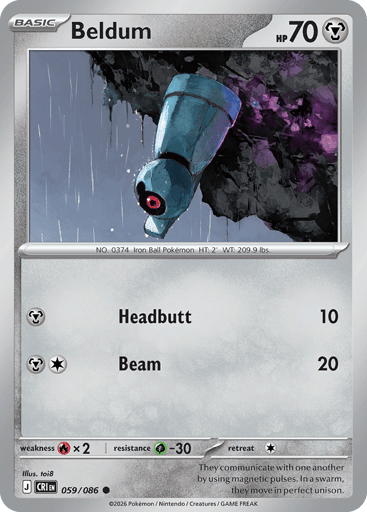 Beldum – Common Reverse Holo – 059/086 – Chaos Rising