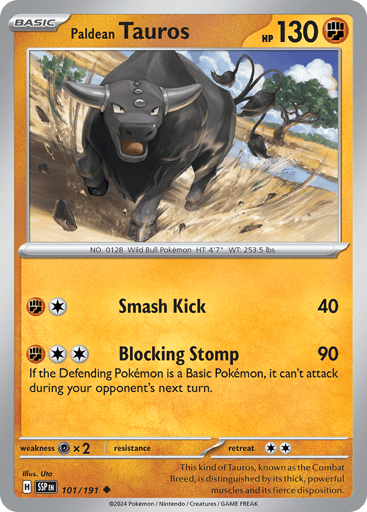 Paldean Tauros – Uncommon Reverse Holo – 101/191 – Surging Sparks