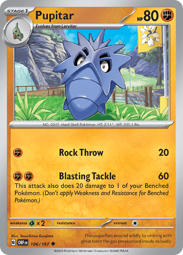 Pupitar – Uncommon – 106/197 – Obsidian Flames