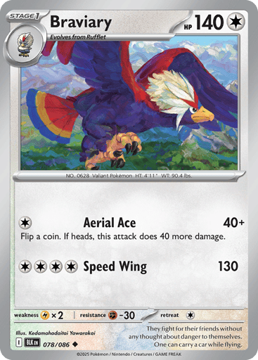 Braviary – Uncommon – 078/086 – Black Bolt