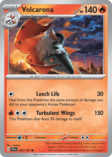 Volcarona – Common – 025/191 – Surging Sparks