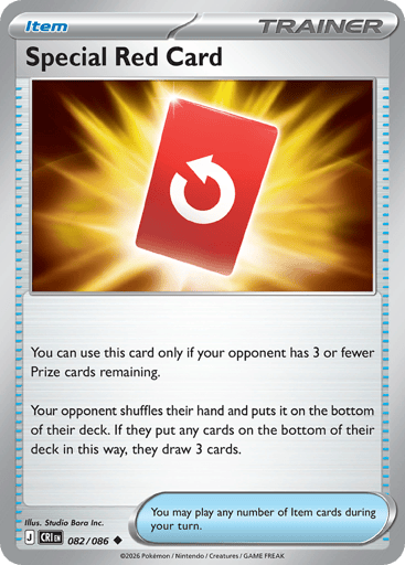 Special Red Card – Uncommon Reverse Holo – 082/086 – Chaos Rising