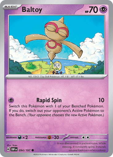 Baltoy – Common Reverse Holo – 094/197 – Obsidian Flames