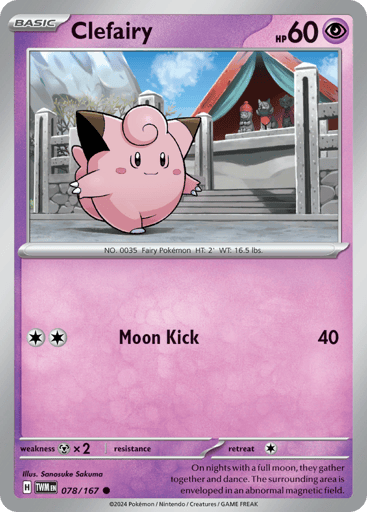Clefairy – Common Reverse Holo – 078/167 – Twilight Masquerade
