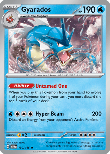 Gyarados – Rare – 130/165 – S&V 151