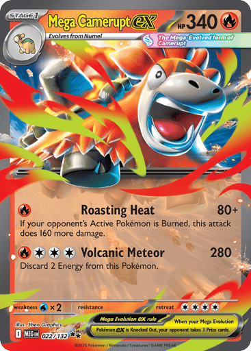 Mega Camerupt ex – Double Rare – 022/132 – Mega Evolution