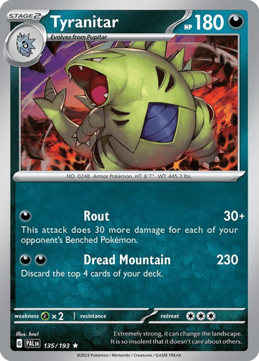 Tyranitar – Rare Reverse Holo – 135/193 – Paldea Evolved