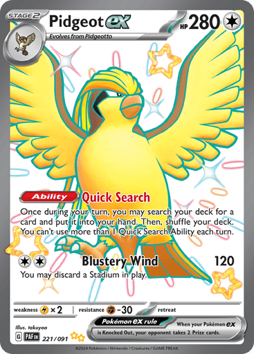 Pidgeot ex – Shiny Ultra Rare – 221/091 – Paldean Fates