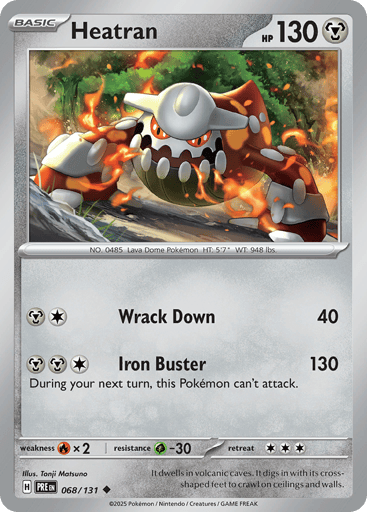 Heatran – Uncommon Reverse Holo – 068/131 – Prismatic Evolutions