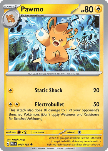 Pawmo – Uncommon Reverse Holo – 075/193 – Paldea Evolved