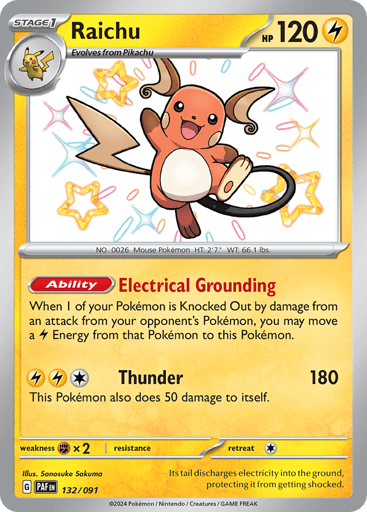Raichu – Shiny Rare – 132/091 – Paldean Fates