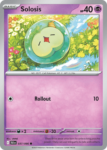 Solosis – Common Master Ball Reverse Holo – 037/086 – Black Bolt