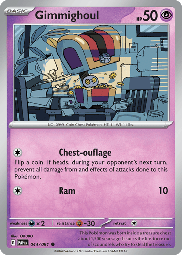 Gimmighoul – Common Reverse Holo – 044/091 – Paldean Fates