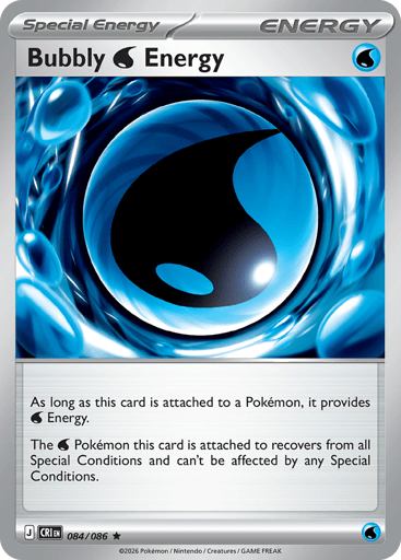 Bubbly Water Energy – Rare Reverse Holo – 084/086 – Chaos Rising